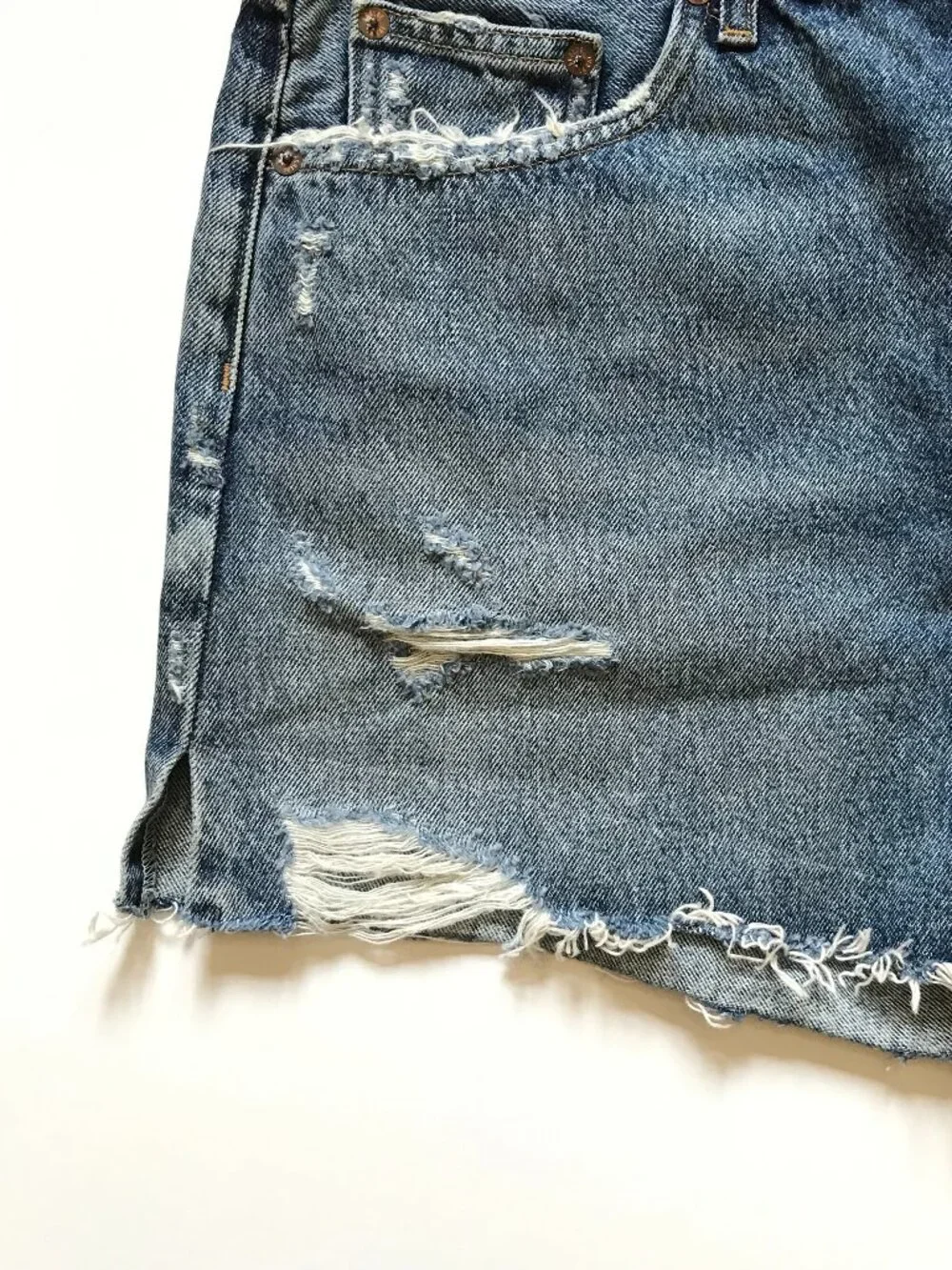 NWT Agolde Dee Vintage High Rise Cut Off Denim Jean Shorts Womens 32 Blue NEW